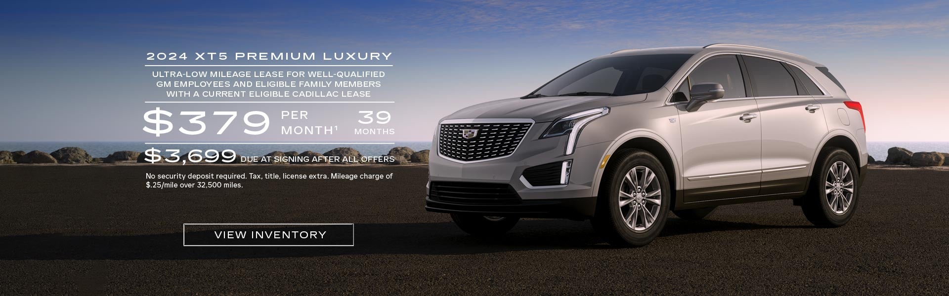 2024 XT5 Premium Luxury. Ultra-low mileage lease for well-qualified current eligible GM employees...